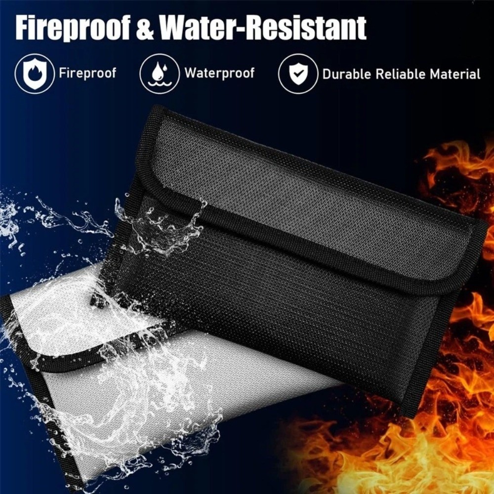 Fire Safe Document - Taşınabilir Su Geçirmez Ateşe Dayanıklı Fermuarlı